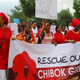 Nigerian women and mothers of the kidnapped girls of Chibok, protest in Abuja April 30, 2014, calling for the girls’ return.
PHILIP OJISUA/AFP/Getty Images
